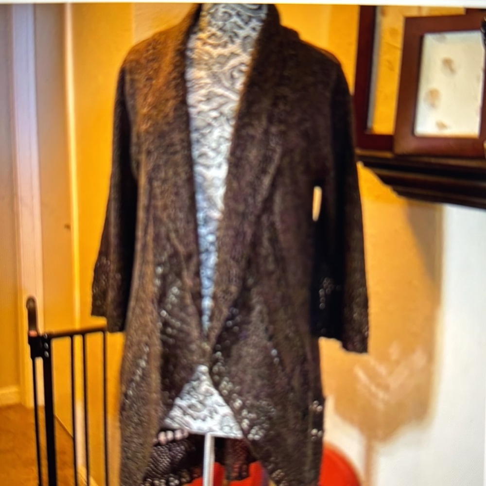 Rivet & Blues Brown Shaw Sweater large